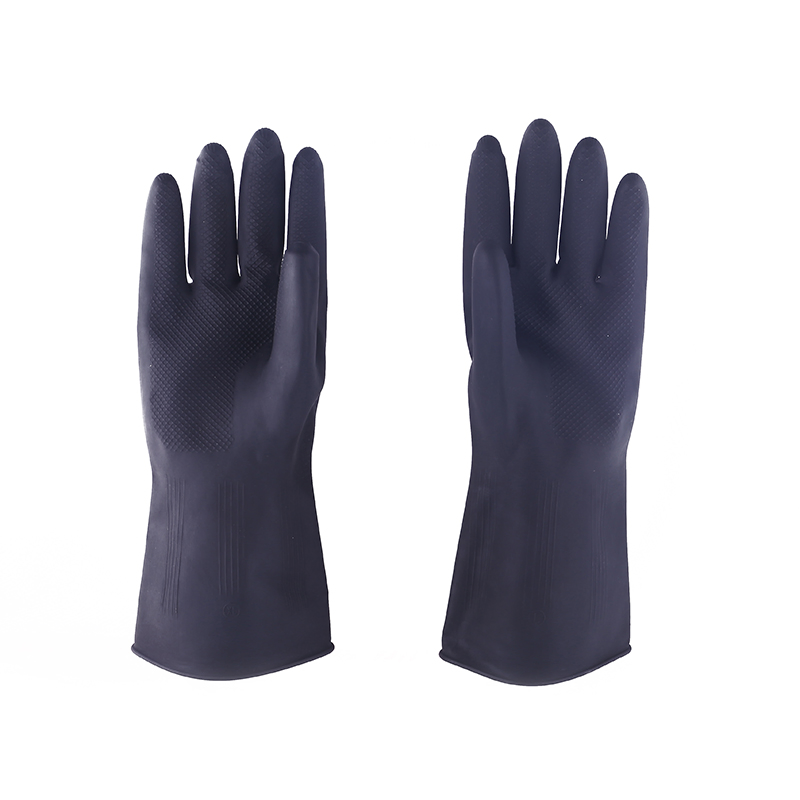 Manufactures Black Rubber Heavy Duty Industrial Working Latex Gloves