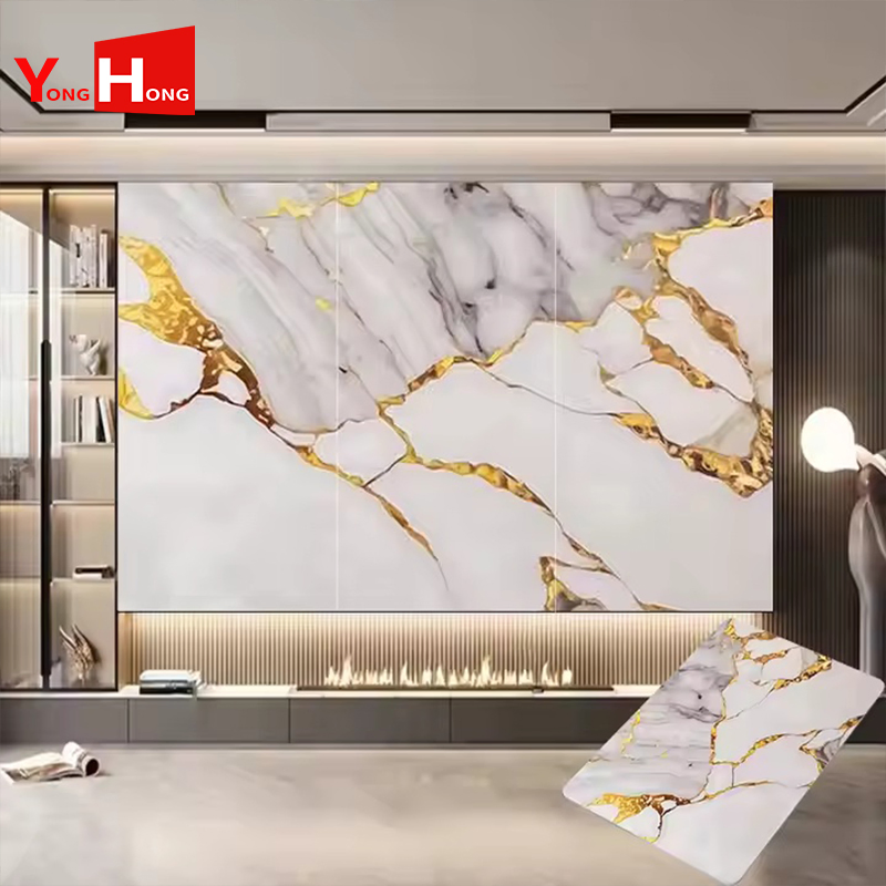 Paneles De Pared De PVC Piedra PU Policarbonato PVC Marble Sheet Wall Panel
