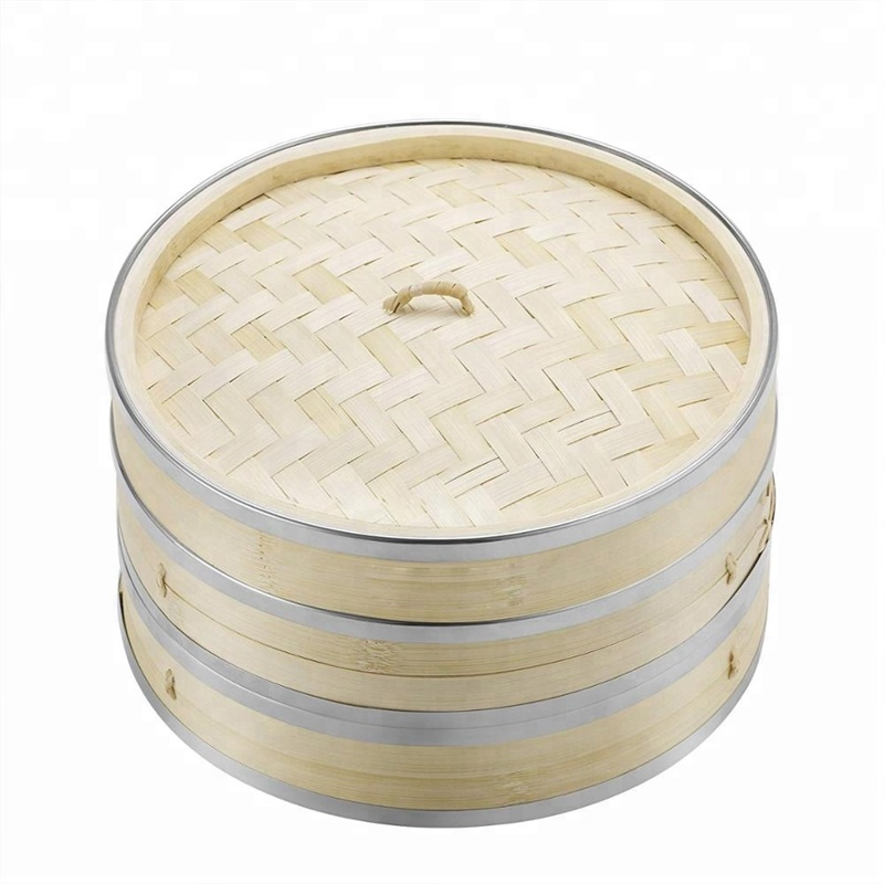 Бамбуковая пароварка Huamenlou, 4 уровня