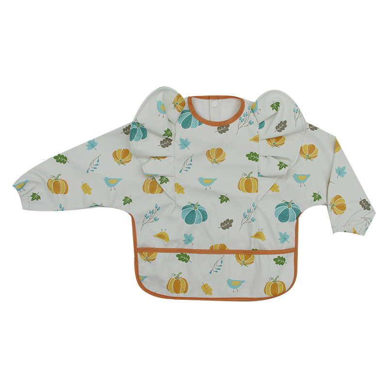 New Hot Selling PU Waterproof Children's Cover Baby Anti Fouling Twill Fabric Bib
