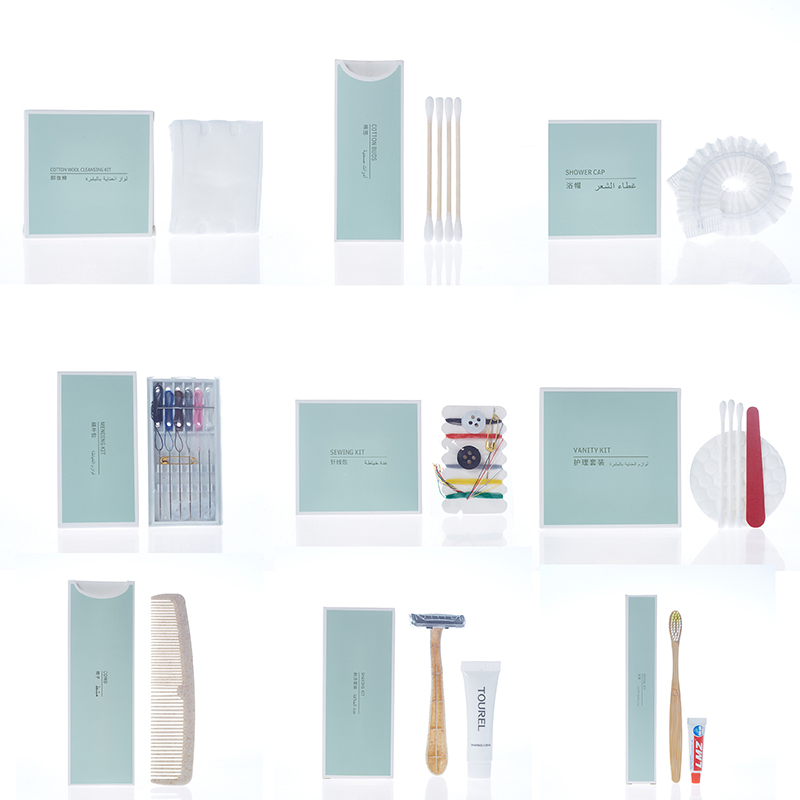 Custom Biodegradable Wheat Straw Luxury Hotel Toiletries Kit 5 Star Hotel Disposable Amenities Set Eco Friendly