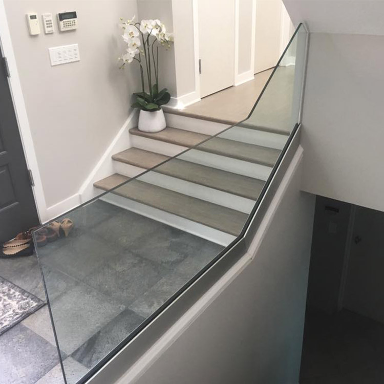 Frameless U Channel Glass Railing with Aluminum Profile