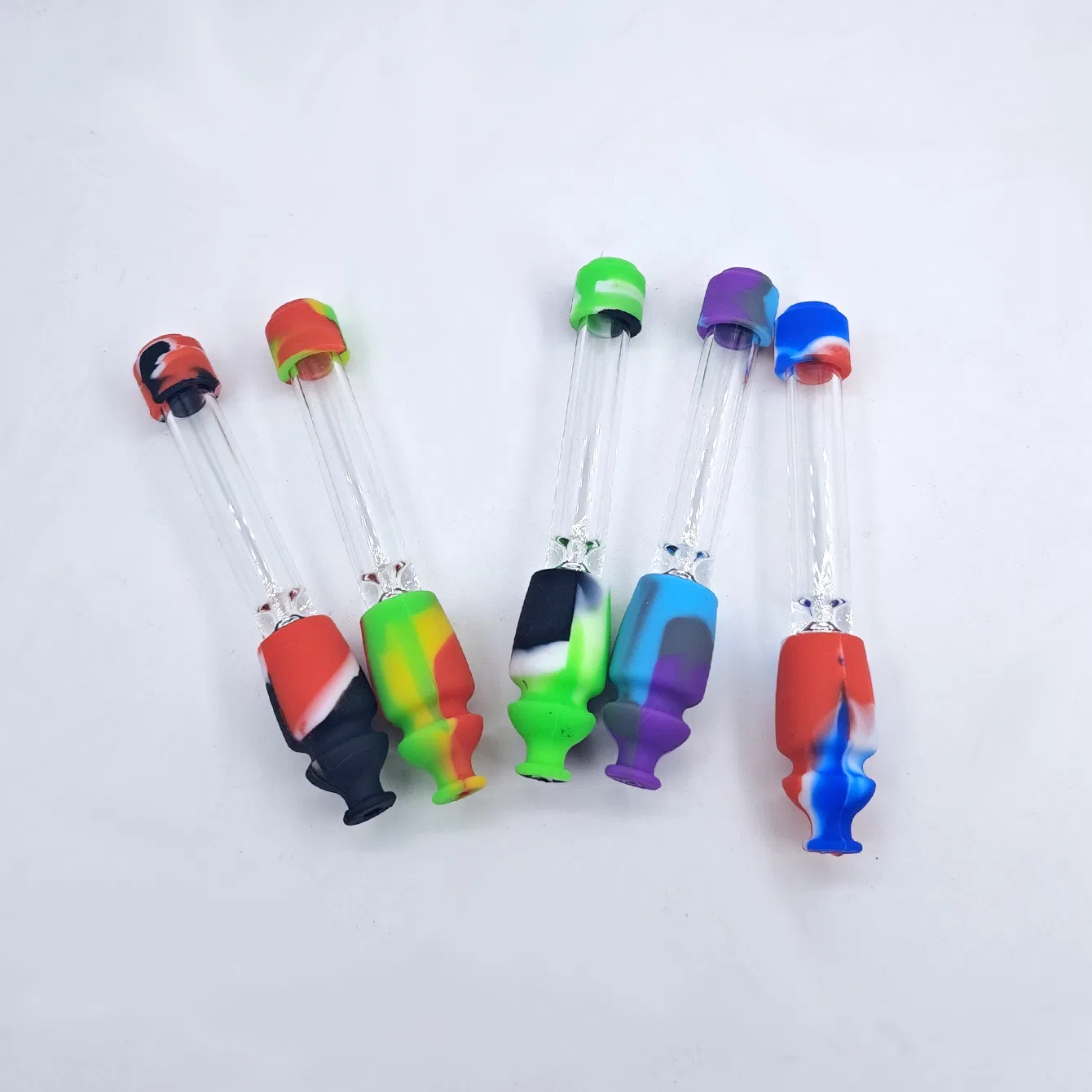Smoking Accessoies New Silicone Pipe 21g 11.3cm Glass Silicone Pipe Horn Pipe Silicone Hand Pipe