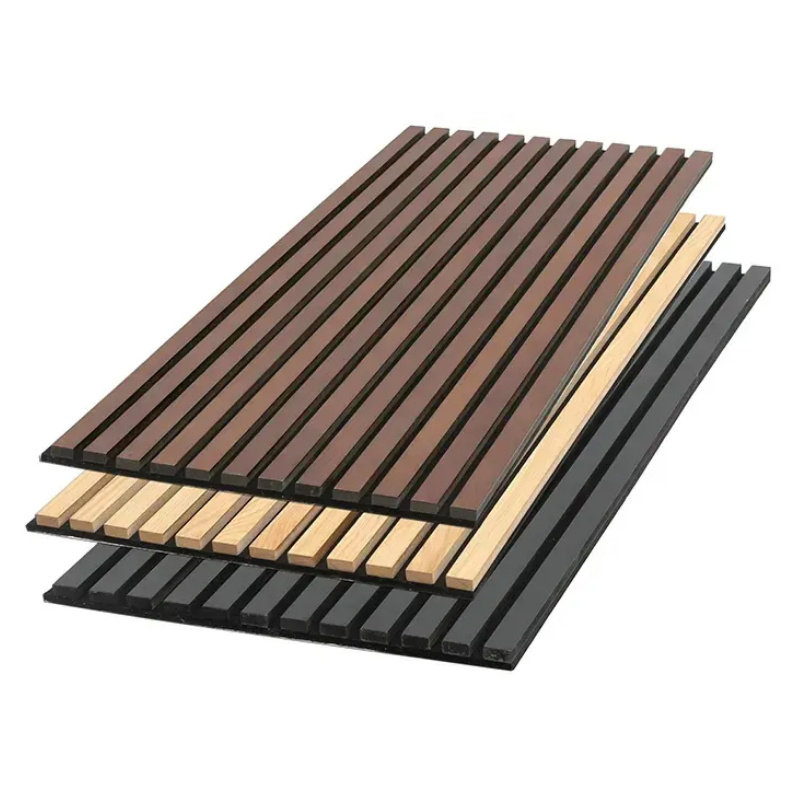 Luxury New Style Wooden Slat Panel Acoustic Soundproof Wall Panels Sound Absorbing Polyester Indoor Wood Wall Panels