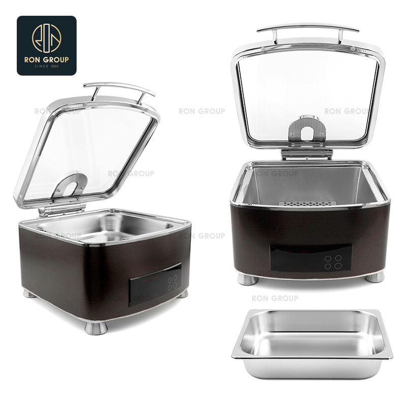 Wholesales Square Hotel Catering Supplies Restaurant Stainless Steel Electric Food Warmer Chafing Dish with Lid
