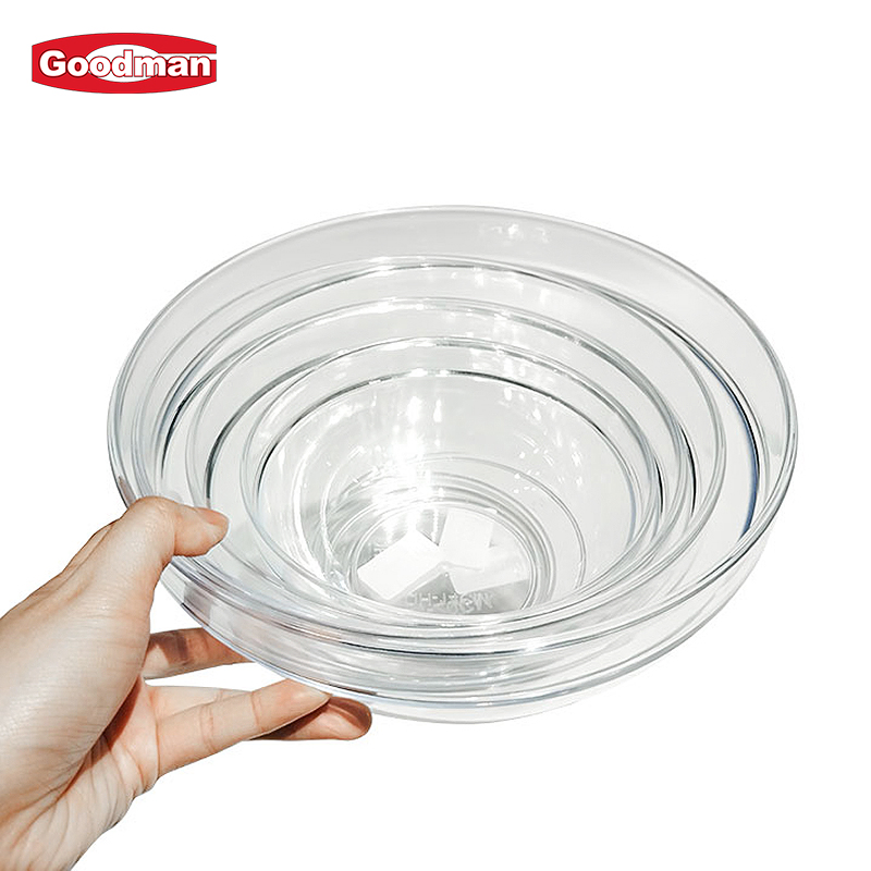 Restaurant Buffet Serving 5.7inch Clear Acrylic Round Shape Plastic PC Mixing Salad Bowl