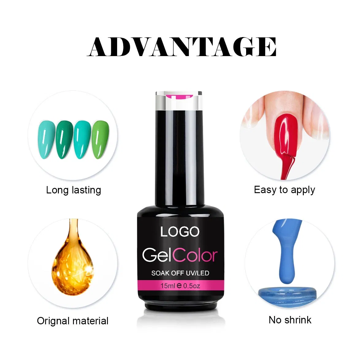 Nail UV Nail Extension Gel with Crushed Diamonds & Fine Glitter LED/UV Lamp Cure Long-Lasting