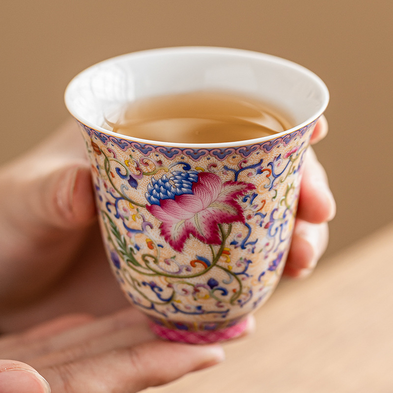 Elegant Enamel Aroma Teacup Set for High Aesthetic Tea Lovers