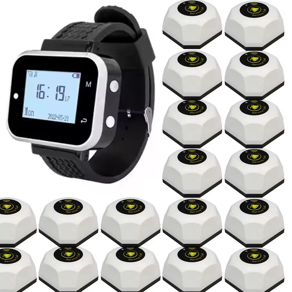 Wireless Restaurant Pager System 18 Buttons 1 Watch