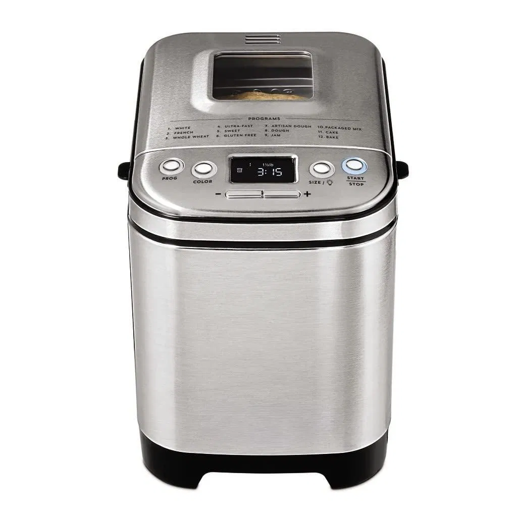 Machine Compact Automatic Customizable Settings Silver Black Bread Maker