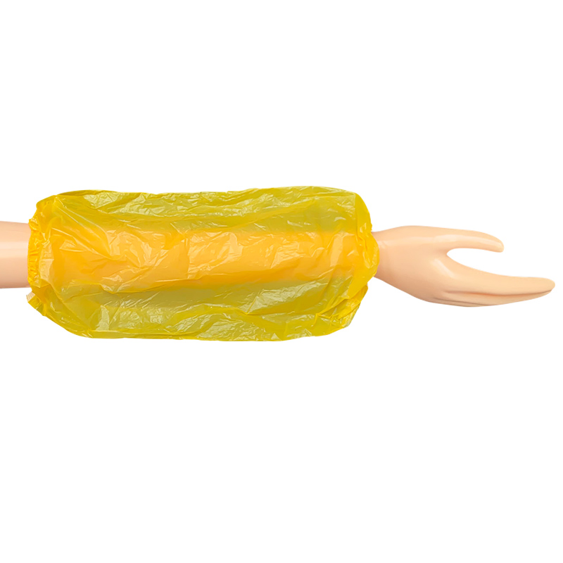 Colorful Machine Made Waterproof Hygiene Customized Yellow Disposable Plastic PE Arm Sleeve Cover