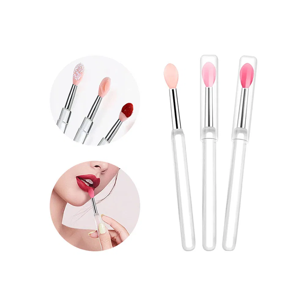 Lip Mask Eyeshadow Silicone Makeup Brush Applicator Silicone Lipstick Brushes with Cap