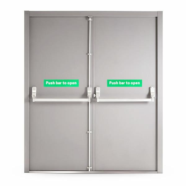 Automatic Alarm Exit Fireproof Steel Door Fire Door with Alarm Panic Bar