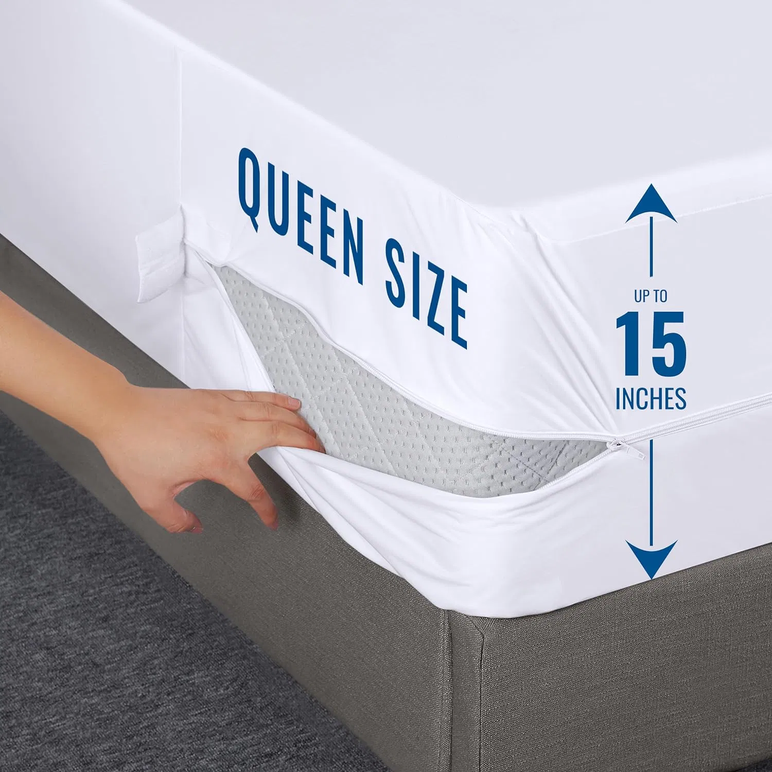Bamboo Viscose King Mattress Protector 100% Waterproof King Mattress Cover