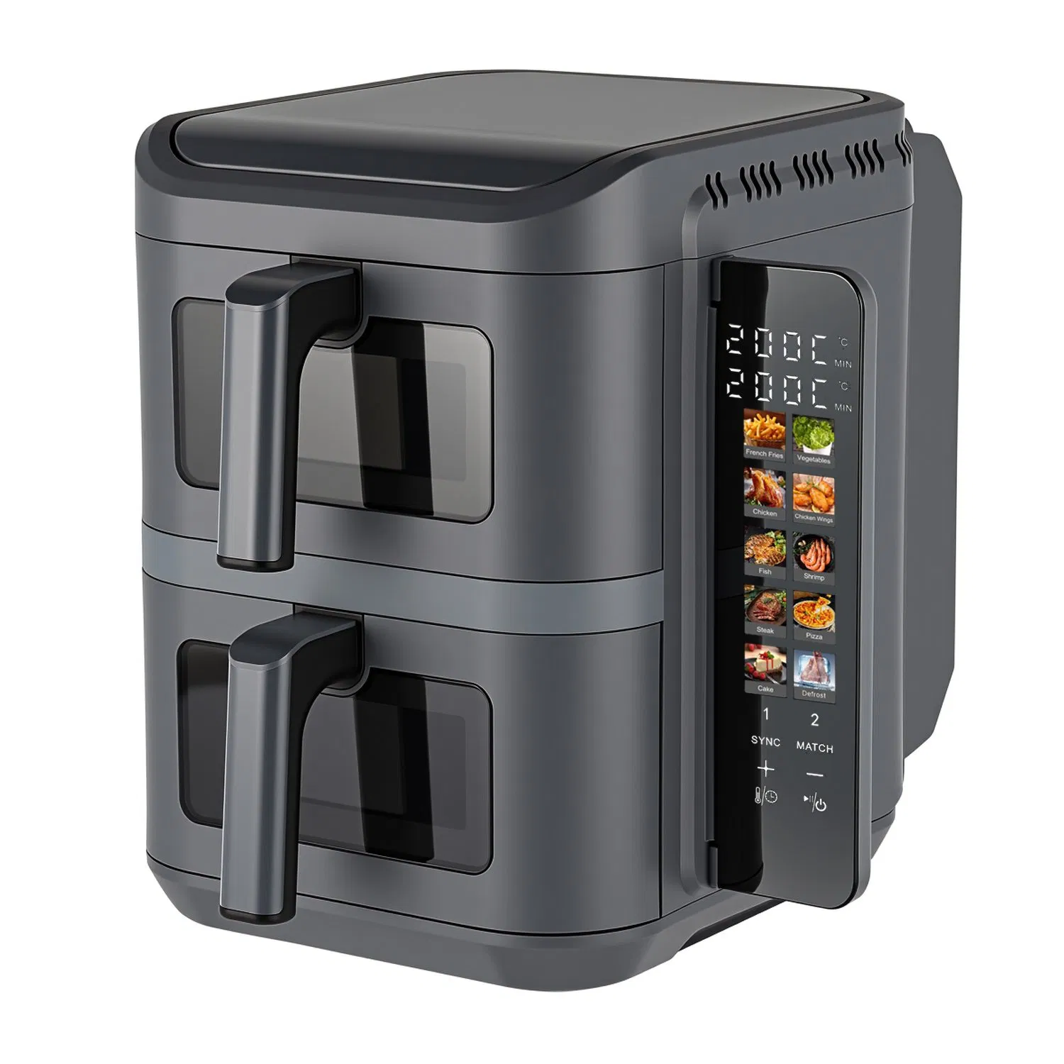 Air Fryer Household with Visible Window 11L Dual Stack Foldable Screen Air Fryer