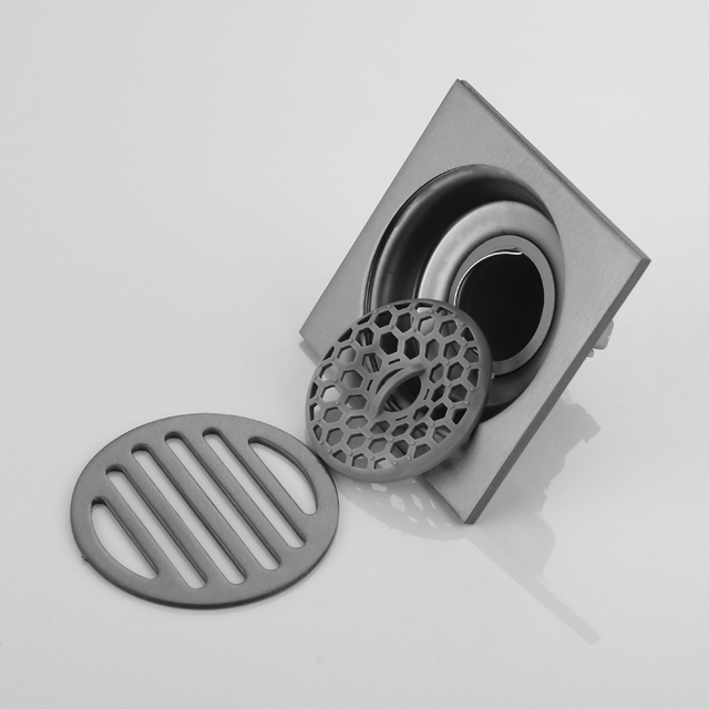 Квадратный слив для пола 10x10 см, нержавеющая сталь