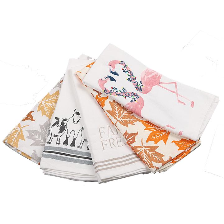 Wholesale Digital Printing 100% Cotton Tea Towel Custom Kitchen Towels