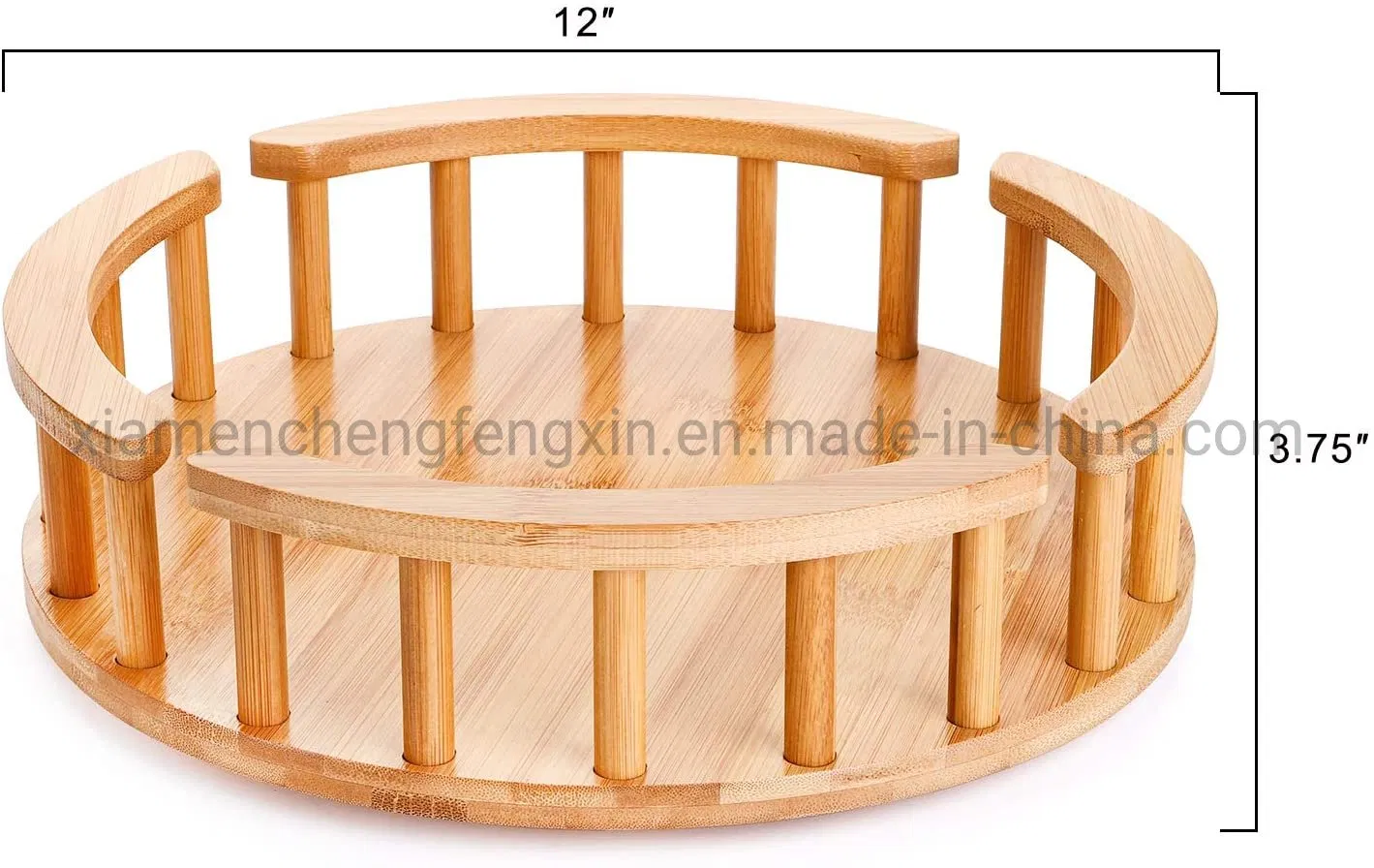 Sustainable Bamboo Rotating Lazy Susan for Kitchen Organization