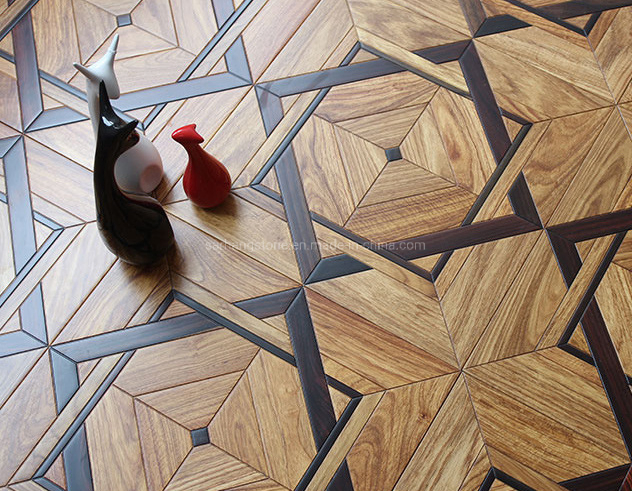 Художественный паркет с узором инкрустации