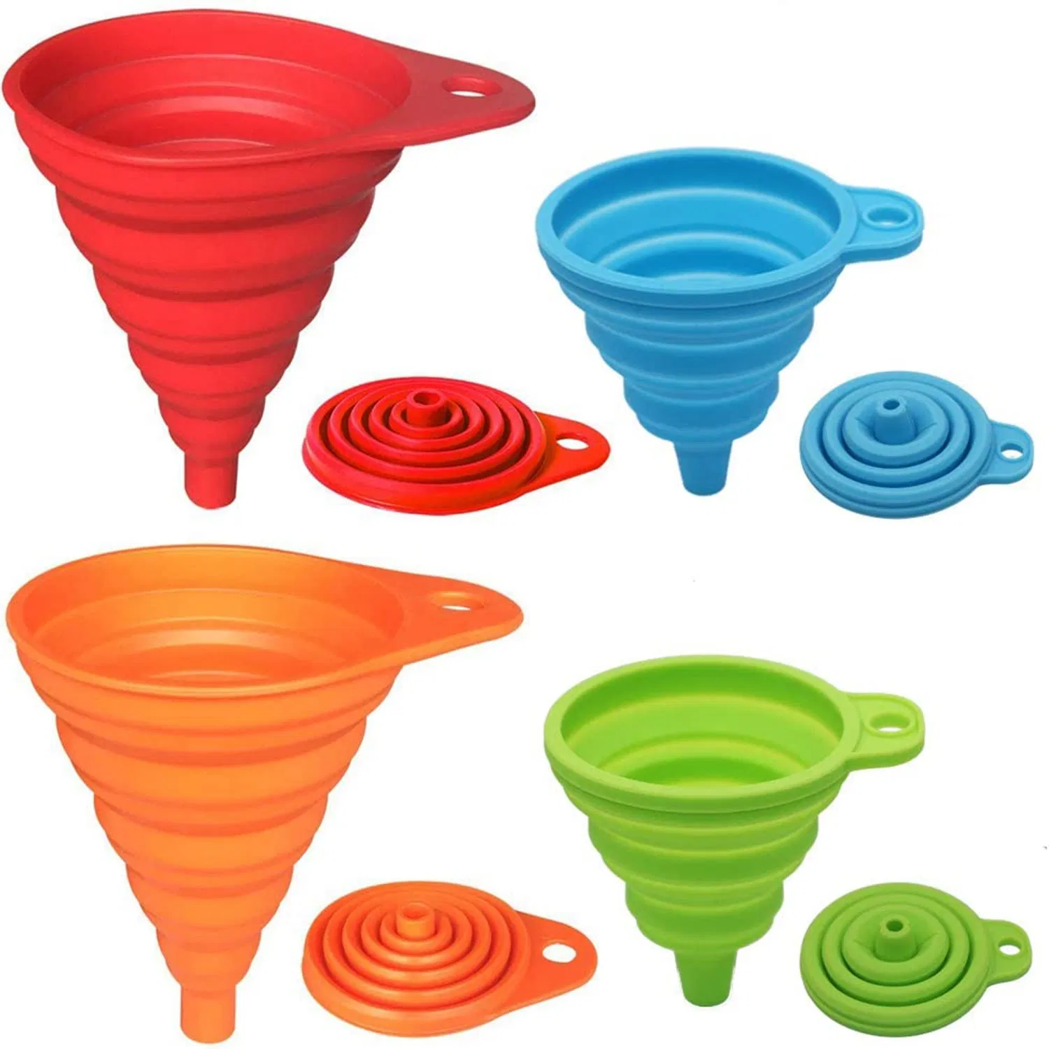 Wholesale Plastic Foldable Kitchen Cheap Multi-Functional Silicone Funnel for Cooking Spice