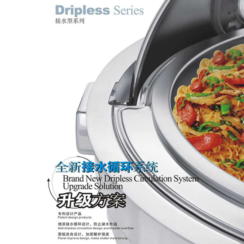 Stainless Steel Glass Cover Round Buffet Soup Stove Special for Hotel and Restaurant