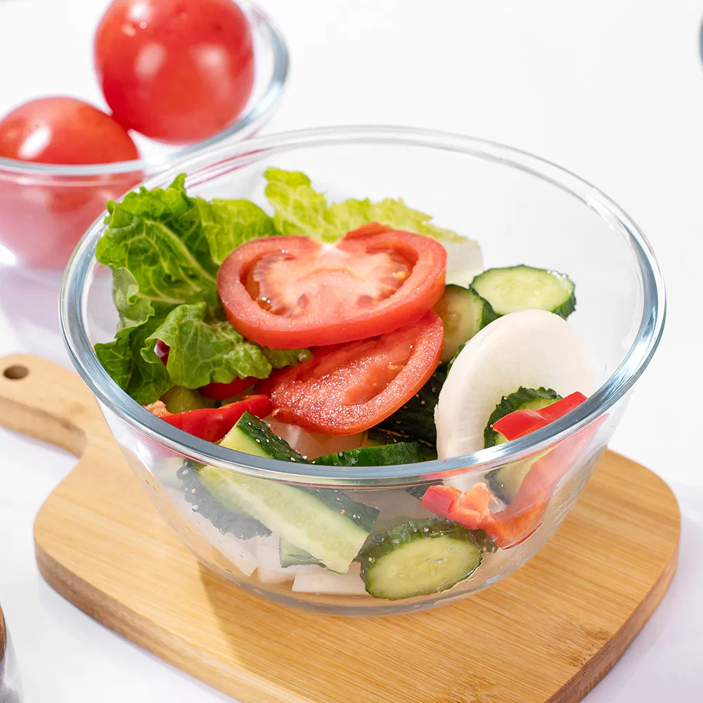 Egg Bowl Wholesale Custom Eco-Friendly BPA-Free 4500ml Round Transparent Empty High Borosilicate Glass Bowl for Kitchen