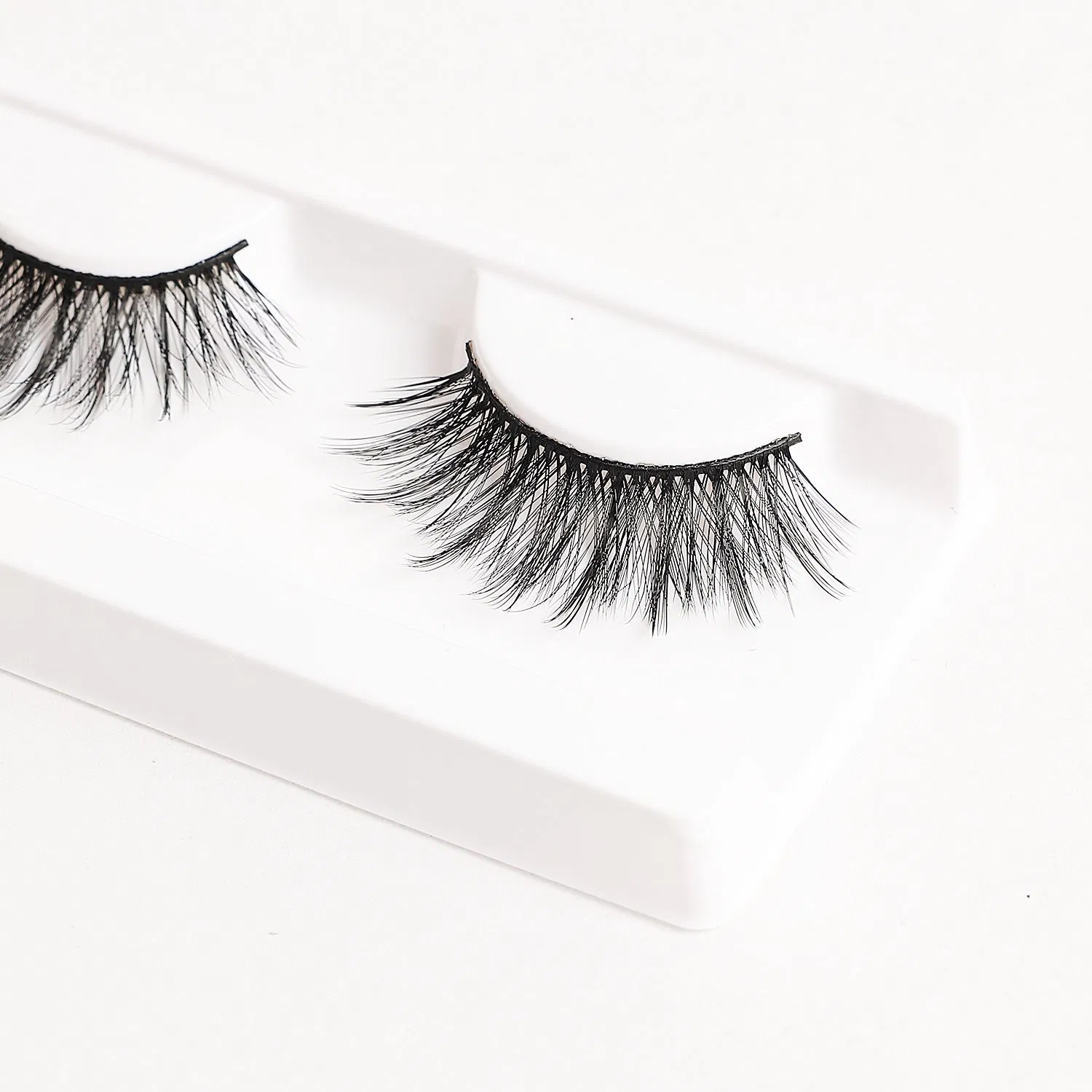 Black Cotton Band 3D Faux Mink Fur Eyelash Long Thick Mink Strip Lashes Private Label Natural Make up False Eyelashes