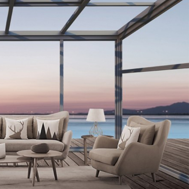 Sunroom with Aluminium Aluminum Frame and Laminated Glass House for Villa Rooftop and Garden Use