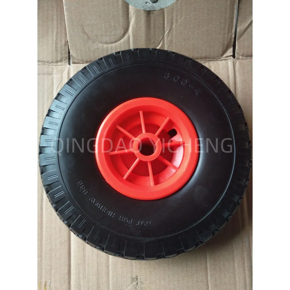 10X3.00-4 Solid PU Foam Wheel Flat Wheel Tires for Utility Equipment Hand Truck