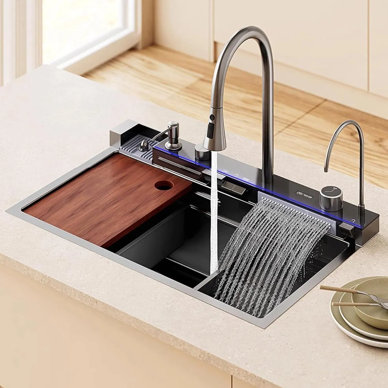 Top1 Kitchen Sinks Whale Rainwater Sink Large Single-Slot Thickened Honeycomb Washbasin
