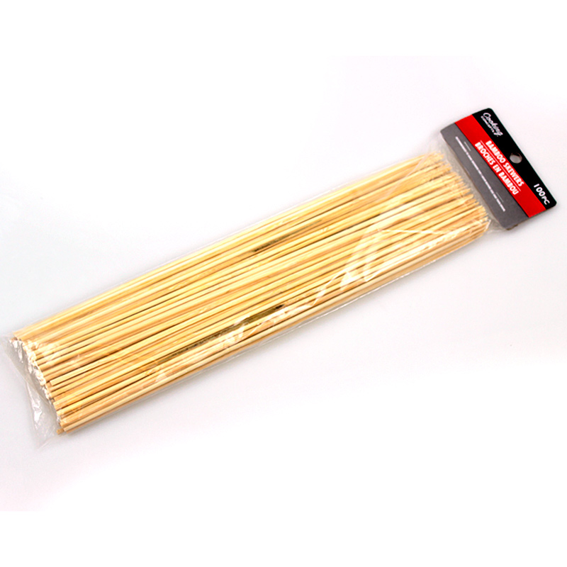 Biodegradable Disposable Bamboo Tableware 300mm Length Bamboo Stick Custom for BBQ