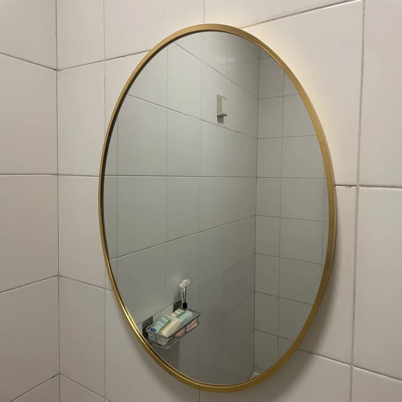 Black Metal Wall Frame Mirror Hanging Frame Decorative Mirror for Living Room