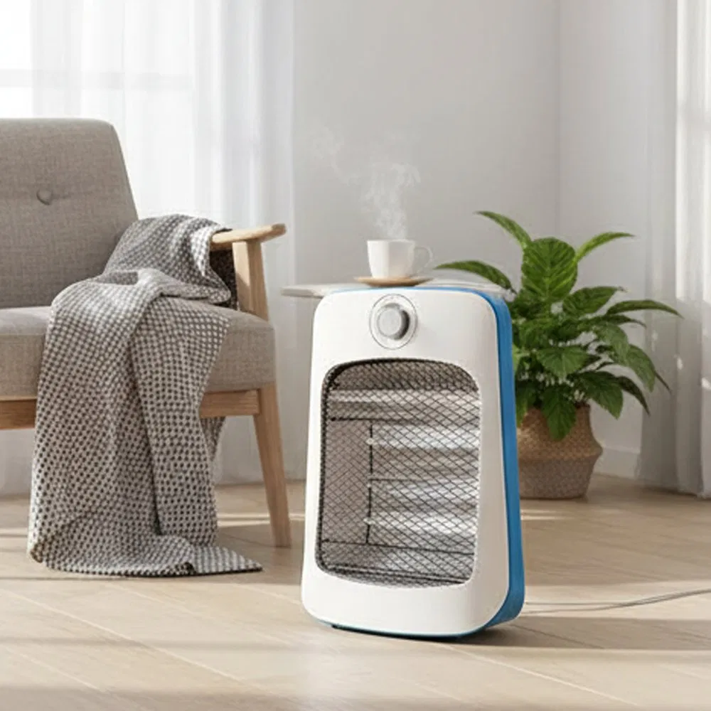 Quartz Heater 800W Tip-Over Protection Two Heat Modes Multi-Color