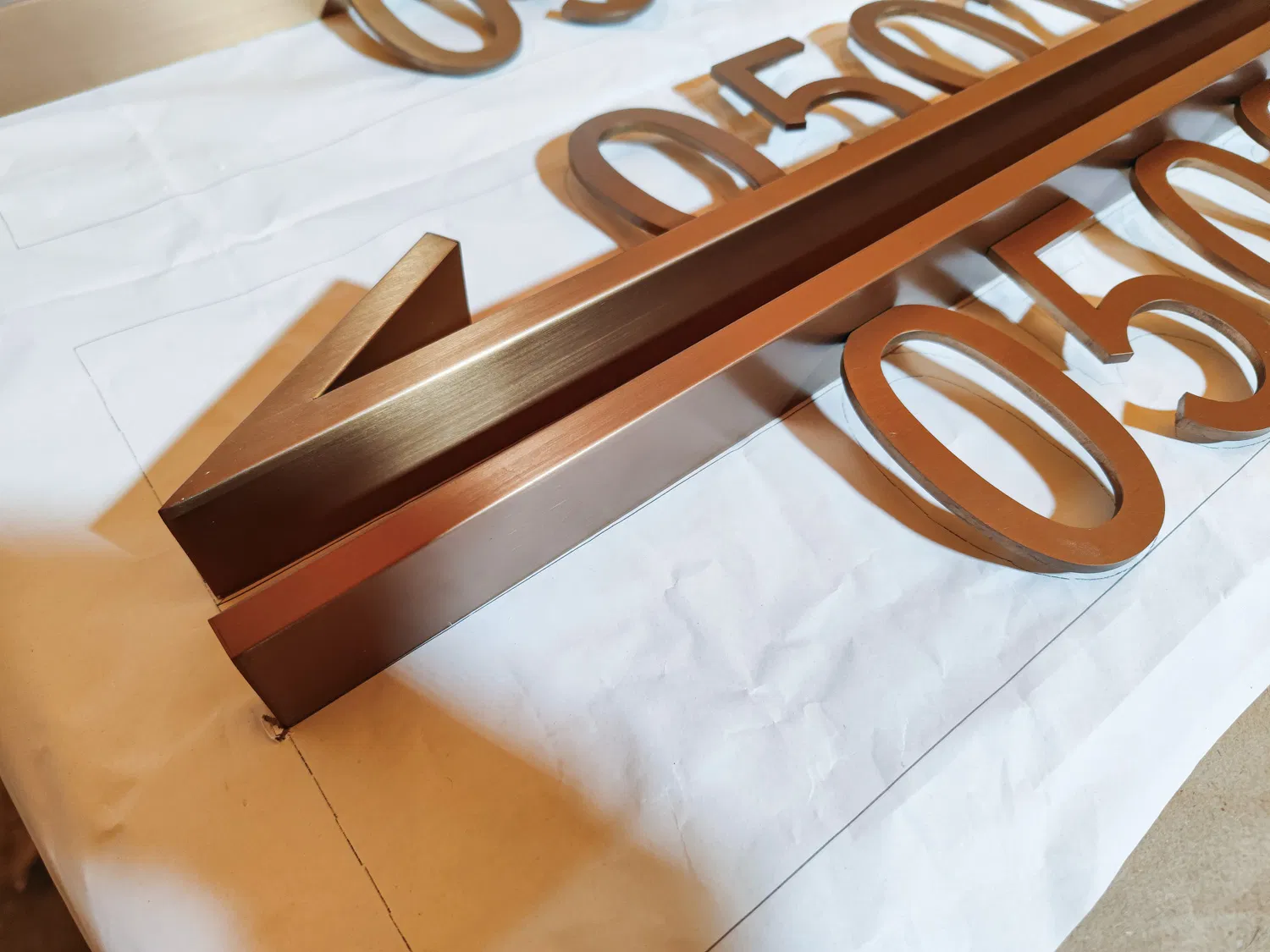 Door Number Sign Stainless Steel Arrow Metal Letter Sign
