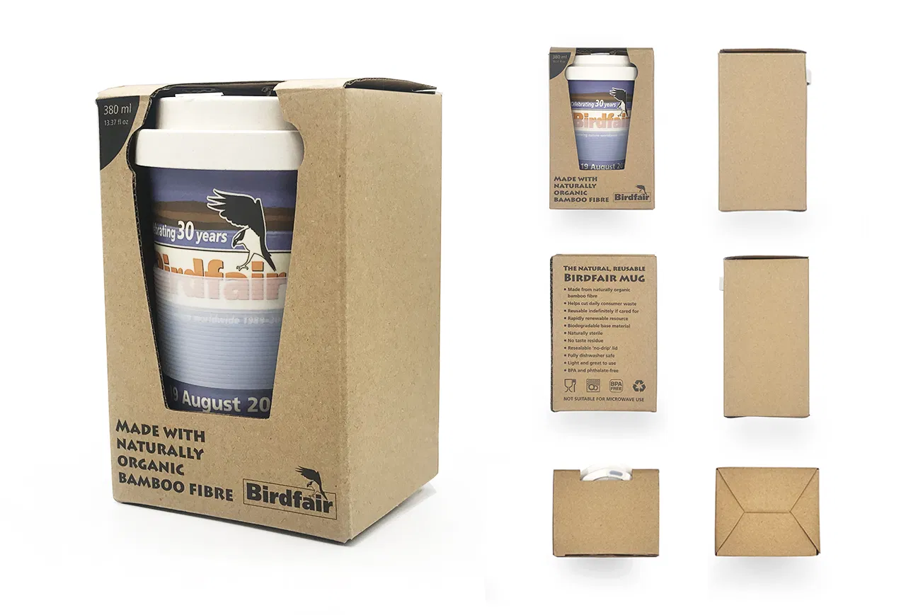 Чашка из бамбукового волокна с логотипом, 12 oz