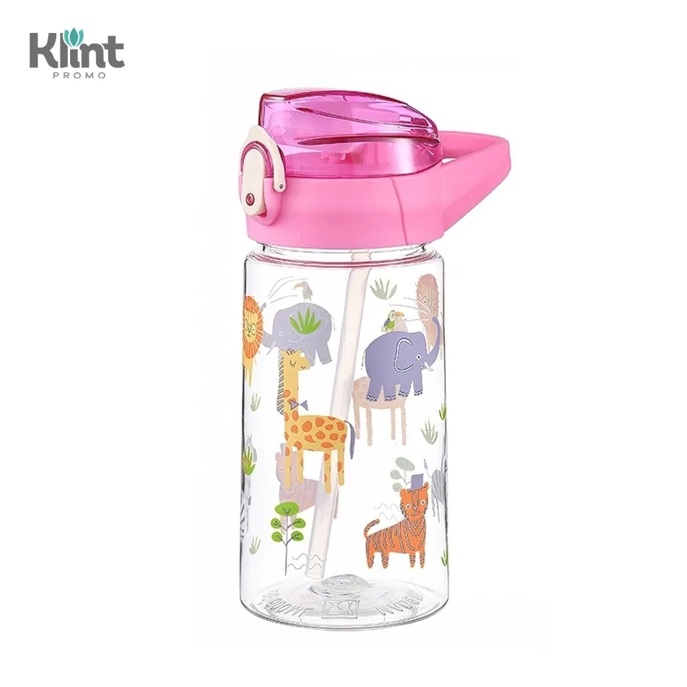KP3204 PC/PP 500 ML Children Plastic Water Bottle With Straw Suitable