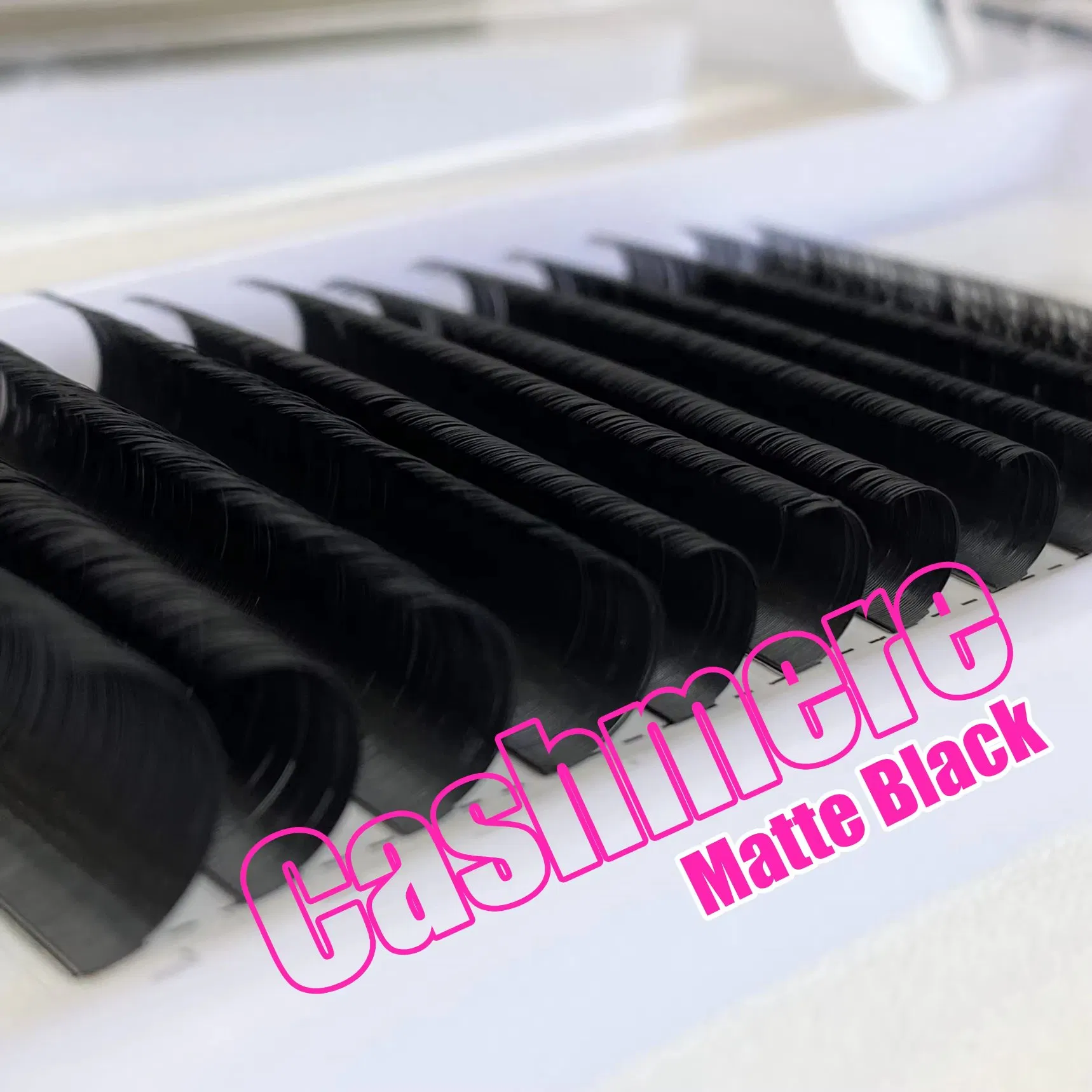 Private Label Korean PBT Fiber Lash Extensions Supplies C D Cc Dd L Matte Volume Lash Trays Individual Eyelash Extensions