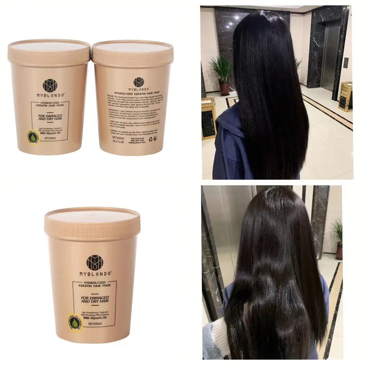 Hair Care Product Repair Damaged and Dry Hair Private Brand Hair Mask Treatment 600ml Professional Brand OEM