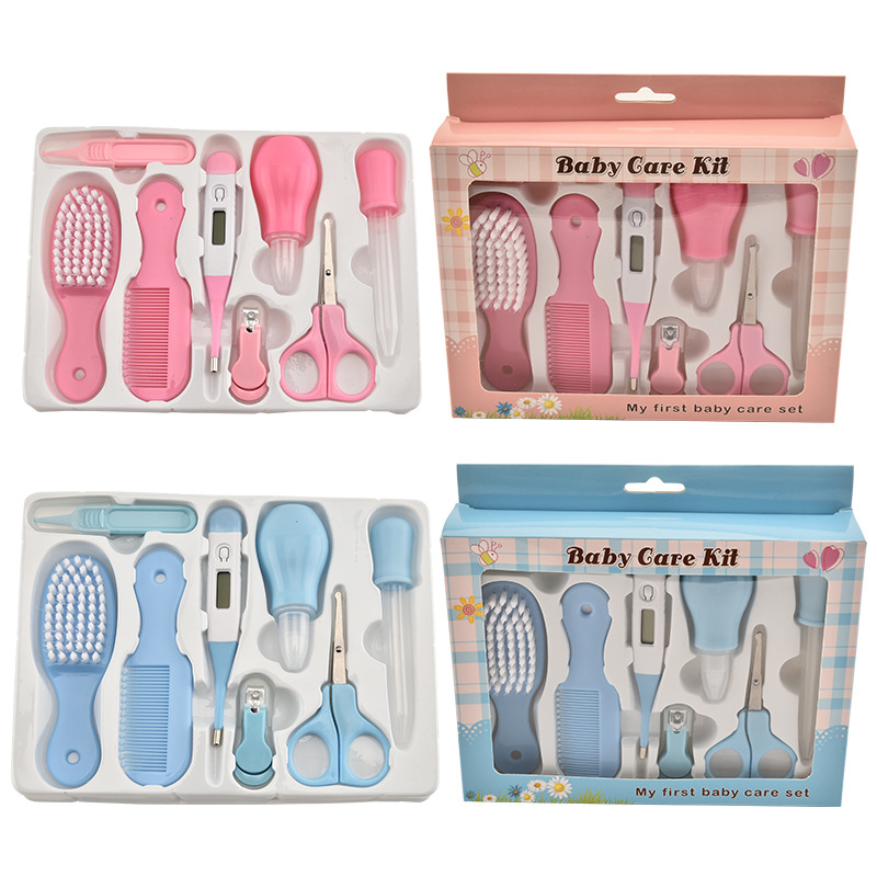 Infant Baby Grooming Tools Newborn Manicure Set Baby Healthcare Nail Hairbrush 10PCS