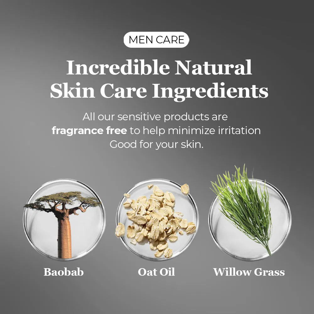 Gentle Organic Facial Cleanser for Men Natural Exfoliating Formula for Clear Skin