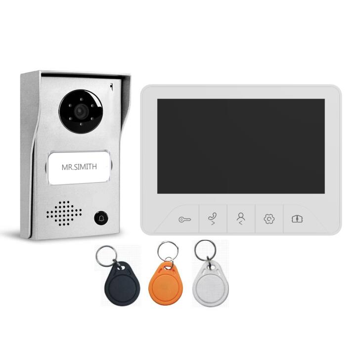Lenon 2 Wire Touch Button 7inch Black Video Doorphone