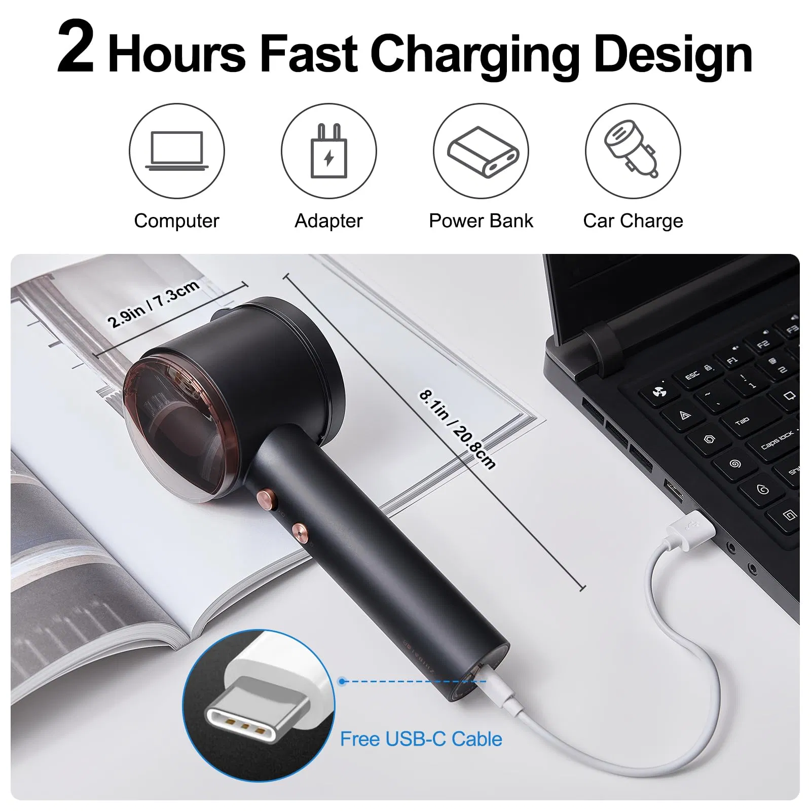 5-Gears 3-Blades USB-Electric Pills Fuzz Clothes Fabric Sweater Shaver Rechargeable Lint Remover