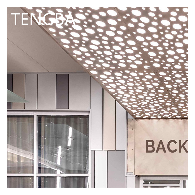OEM Fashion Waterproof Metal False Ceiling Laser Cut Perforated Aluminum Carved Ceiling Panel