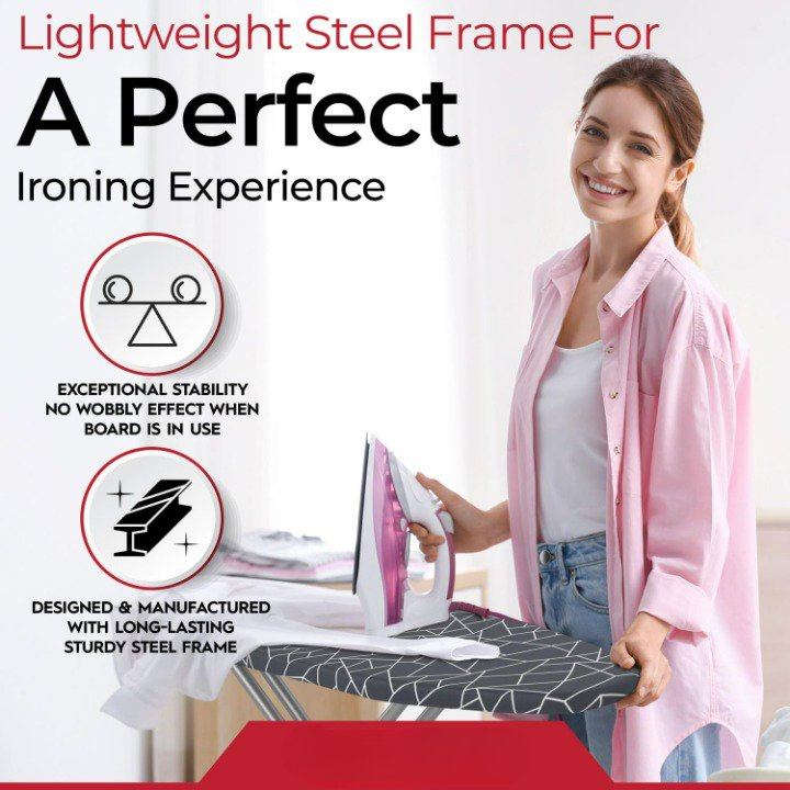 Full Size New Patent Technology Easy Locking System Scorch Resistant Ironing Board