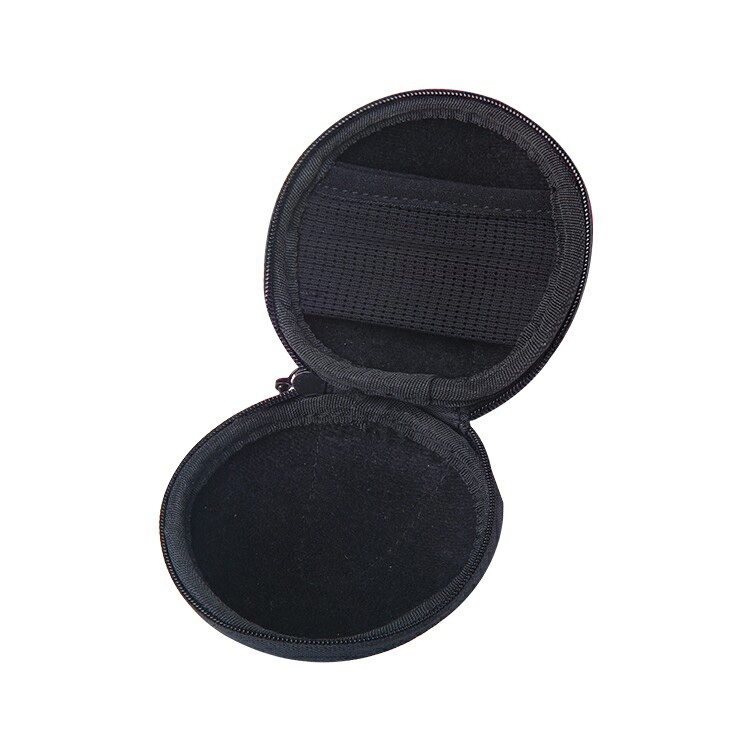 Черный круглый жесткий чехол для наушников EVA