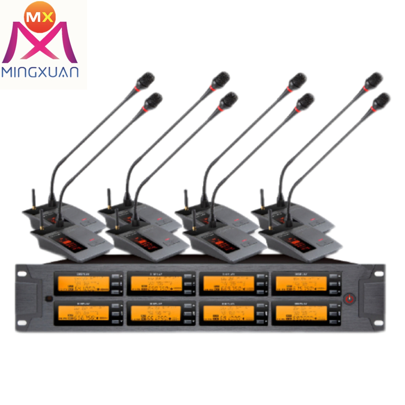 Conference Discussion Gooseneck Microphone 8 Channel Wireless Digital Rechargeable Battery