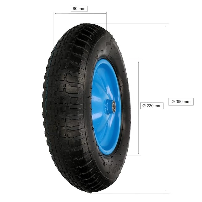 Wheel 4.80/4.00-8 Reinforced 6pr Tires Ø 390 mm Complete Wheel