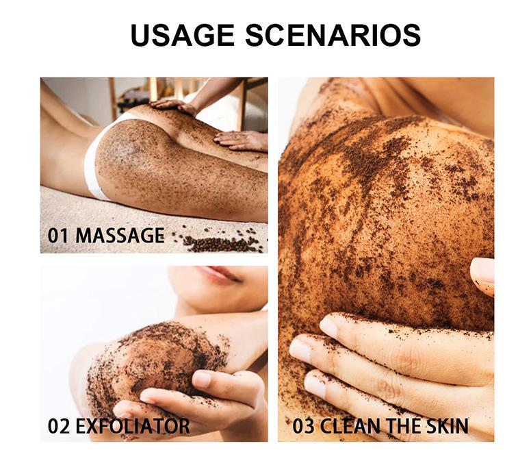 OEM Natural Skin Care Coffee Body Scrub for Stretch Marks Acne Cellulite