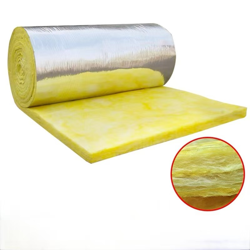 A1 Grade Non Combustible Glass Wool Insulation Metal Building Wall Insulation Foil Back Glass Wool Roll Building Material