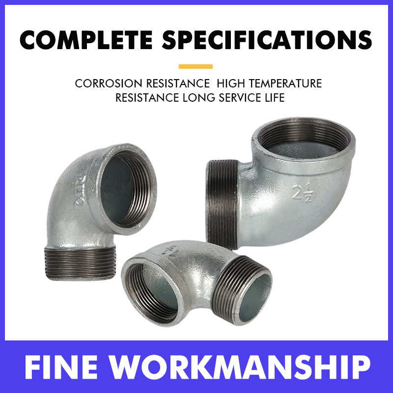 Factory Directly Malleable Cast Iron Pipe Fittings 3'' 90 Degree F-M Elbow